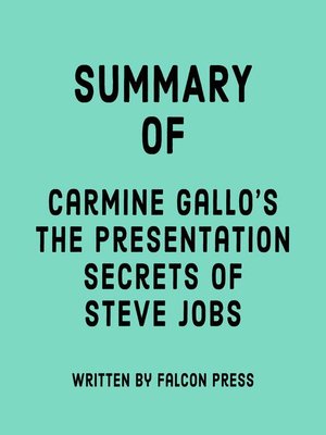 cover image of Summary of Carmine Gallo's the Presentation Secrets of Steve Jobs